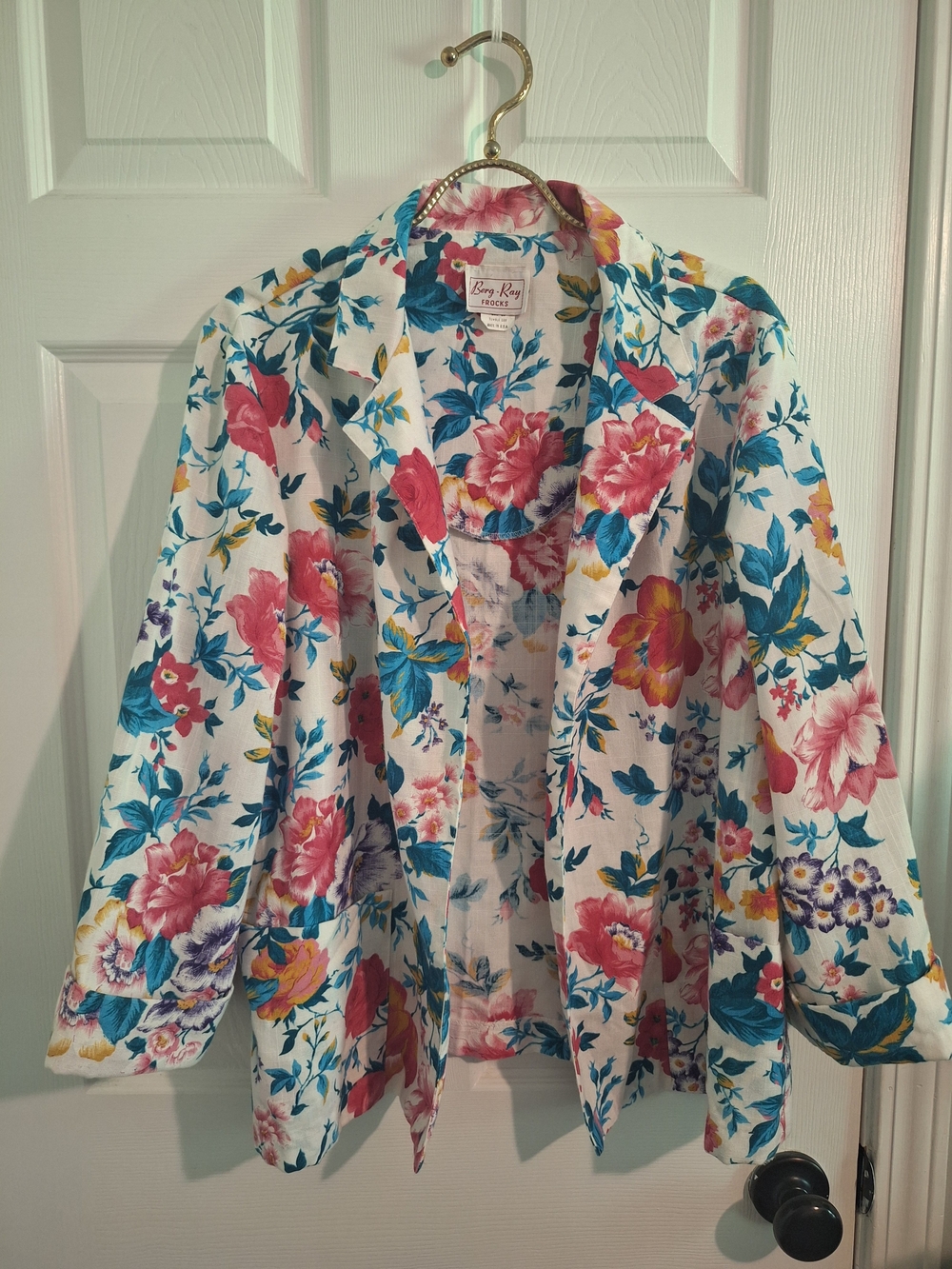 Vintage Berg Ray Frocks Floral Jacket – Made in U.S.A. (Late 1980s–Early 1990s)